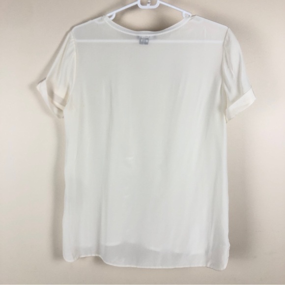 Vince white cuff short sleeve tee size large - Picture 8 of 10